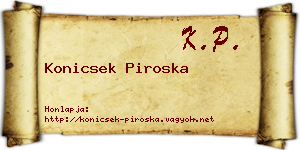 Konicsek Piroska névjegykártya